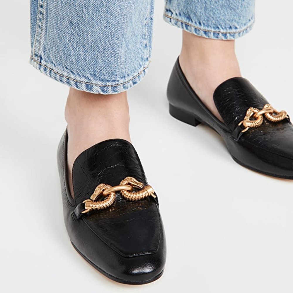 Rare/Discontinued Tory Burch Jessa Croc Embossed Leather Loafers